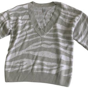 Varley Calvert  Merion Wool Striped Zebra Casual Stretch Oversize Women Sweater
